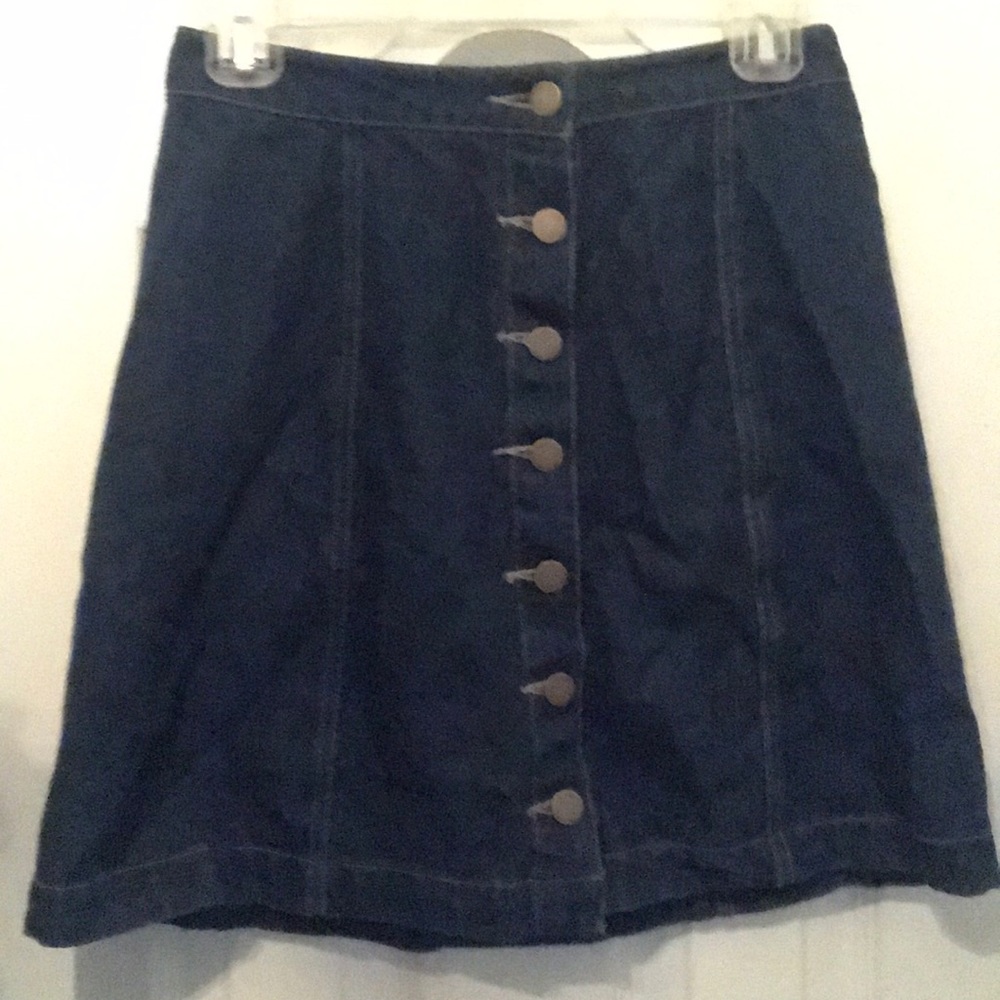 High waisted denim skirt